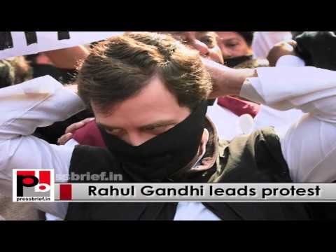 Watch Rahul Gandhi leads protest against central govt for its U-turns Video