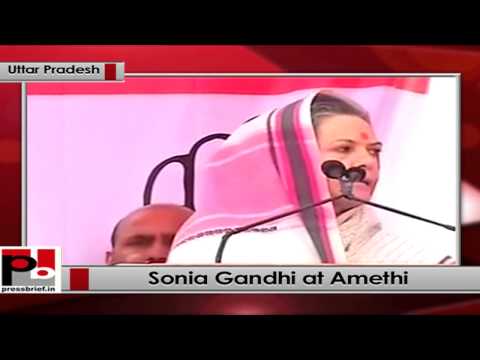 Watch Sonia Gandhi at Amethi- BJP's policy is divisive while Congress believes in unity Video