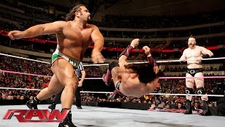 Watch Dolph Ziggler, Cesaro & Neville  vs. Rusev, Sheamus & King Barrett: WWE Raw, October 19, 2015 Video