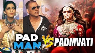 Watch Akshay And Sonam Reaction On Padman Vs Padmavati Big CLASH Video