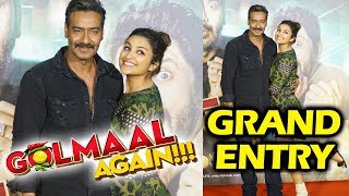 Watch Ajay Devgn & Parineeti Chopra GRAND ENTRY At Golmaal Again Trailer Launch Video