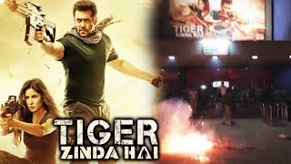Watch Huge Celebration With Fireworks Outside Theatre | Tiger Zinda Hai CRAZE Video