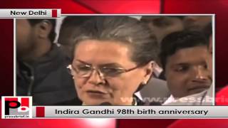 Watch Indira Gandhi birth anniversary - Sonia Gandhi targets PM Modi Politics Video Video