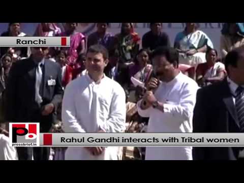 Watch Rahul Gandhi in Jharkhand seeks suggestions of Tribal women at Ranchi Video