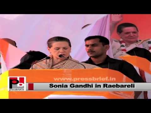 Watch Sonia Gandhi- We will try to increase employment opportunities too with development Video