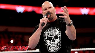 Watch Ã¢â‚¬Å“Stone ColdÃ¢â‚¬Â Steve Austin returns to kick off Raw: WWE Raw, October 19, 2015 Video