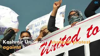 Watch Kashmir University students protest against braid-cutting spree Video