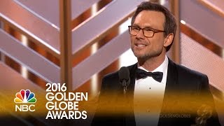 Watch Christian Slater Wins Best Supporting Actor on TV at the 2016 Golden Globes Video