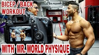 Watch BACK & BICEP Workout with MR. WORLD PHYSIQUE! BBRT #72 Video