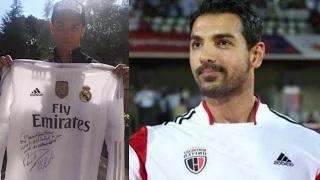 Watch Cristiano Ronaldo Gifts Signed Jersey To John Abraham Video
