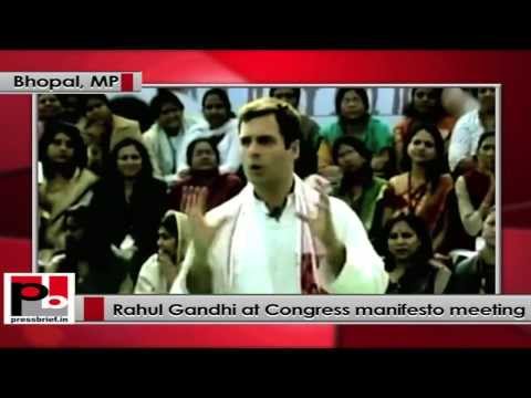 Watch Rahul Gandhi at Congress manifesto meeting, Bhopal- If you empower women, they can do anything Video