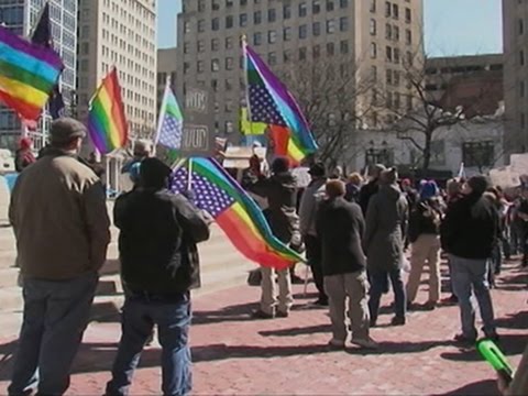 Watch Raw- Hundreds Rally Against Indiana Law News Video Video
