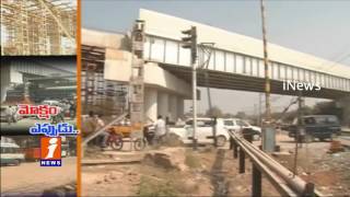Watch People Suffers On Bibinagar Railway Flyover Works Delay | Nalgonda | iNews Video