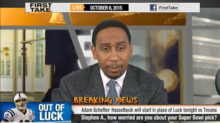 Watch ESPN First Take - Matt Hasselbeck Will Start as Andrew Luck Against Texans Video