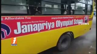 Watch RTA Officers Raids On Schools Buses In Rajendra Nagar | 5 Bus Seized | iNews Video