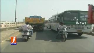 Watch Rajahmundry Rail cum Road Bridge Rings Danger Bells | iNews Video