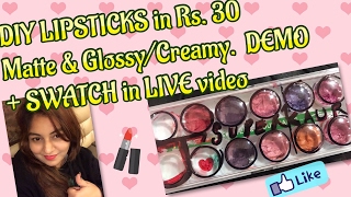 Watch DIY (MAC) LIPSTICK (Matte & Creamy) at home in Rs.30 | DEMO + SWATCH in LIVE video | Video