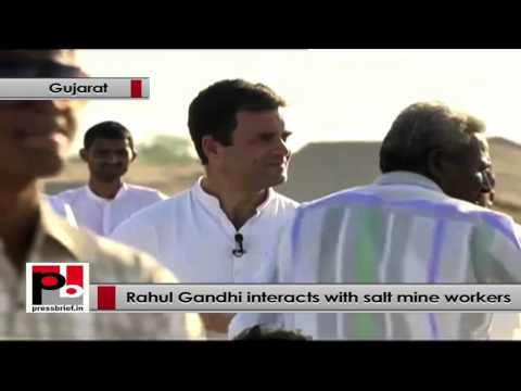 Watch Rahul Gandhi to salt workers - I feel very delighted to be here Video