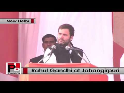 Watch Delhi polls- At Jahangirpuri, Rahul Gandhi lashes out at Modi, Kjriwal Video