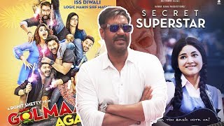 Watch Ajay Devgn REACTION On Golmaal Again Vs Secret Superstar BIG CLASH Video