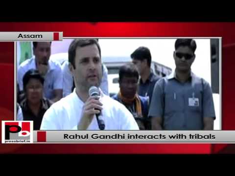 Watch Rahul Gandhi Interacts with Tribal Group in Diphu, Assam Video