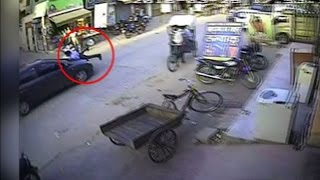 Watch CCTV footage captures Honda City car speeds away 550m with a man on bonnet - News Video Video