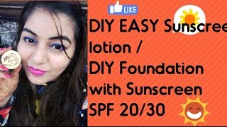 Watch DIY Sunscreen Lotion (EASY) | DIY Foundation with Sunscreen SPF 20 | How to make Sunscreen Video