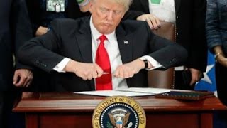 Watch Donald Trump signs order to move on Mexico border wall project Video