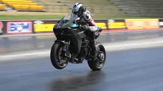 Watch KAWASAKI SUPERCHARGED NINJA H2R 9.80 @ 158 MPH SYDNEY DRAGWAY Video