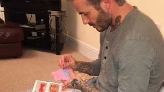 Watch David Beckham Stitches Dress For Youngest Daughter's Doll Sports News Video Video