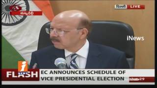 Watch EC Announces Schedule Of Vice President Elections | Delhi | iNews Video