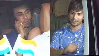 Watch Ranbir Kapoor & Varun Dhawan SPOTTED At Karan Johar's Party Video