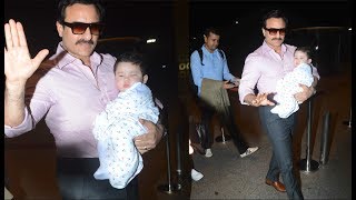 Watch Taimur Ali Khan looks like Cotton Candy in his father Saif Ali Khanâ€™s arms Video