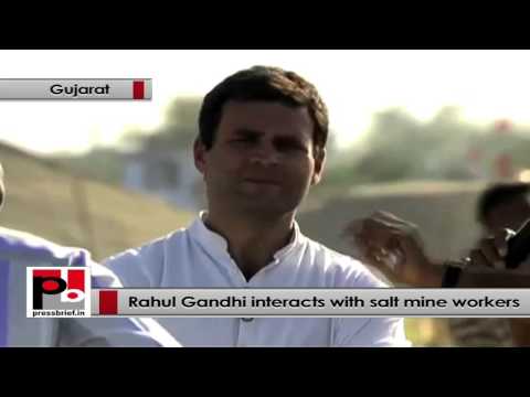 Watch Rahul Gandhi to salt workers- Development is essential for you Video