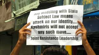 Watch JRL stages protest in Srinagar against scrapping of Article 35A, Handwara civilian killing Video