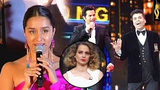 Watch Shraddha Kapoor Reaction On Nepotism Joke By Karan, Varun & Saif On Kangana Ranaut Video