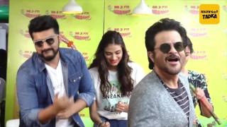 Watch Mubarakan team tap their feet on punjabi dhol Video
