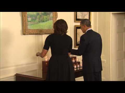 Watch Raw: Obamas Pause in Remembrance of Sandy Hook News Video Video