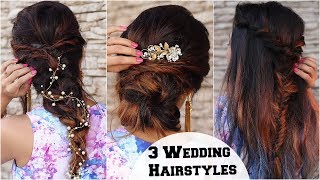 Watch 3 ELEGANT Wedding & Cocktail Party Hairstyles / Hairstyles For Indian Wedding Occasions Video