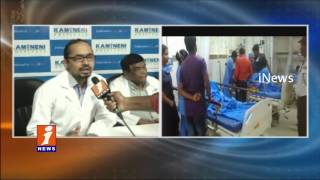 Watch Pedda Amberpet Accident | Kamineni Doctors On Sanjana Health Condition | iNews Video
