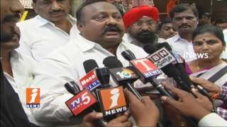 Watch TRS MLA Gangula Kamalakar Perform Coolie Works For party plenary Funds  | iNews Video