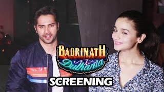 Watch Varun Dhawan & Alia Bhatt At Badrinath Ki Dulhania Screening Video