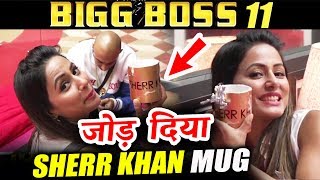 Watch Hina Khan JOINS Her SHERR KHAN Cup Destroyed By Shilpa Shinde | Bigg Boss 11 Video