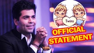 Watch Karan Johar's OFFICIAL Statement On Becoming Father Of TWINS Video