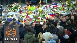 Watch Singer Johnny Hallyday visits makeshift Brussels memorial News Video Video