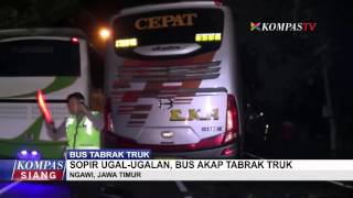Watch Bus Tabrak Truk Akibat Sopir Ugal-ugalan Video