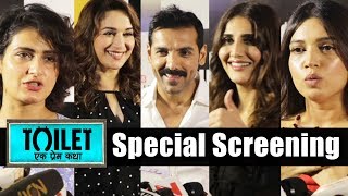 Watch Toilet Ek Prem Katha Special Screening | John Abraham, Madhuri Dixit, Bhumi Pednekar, Vaani Kapoor Video