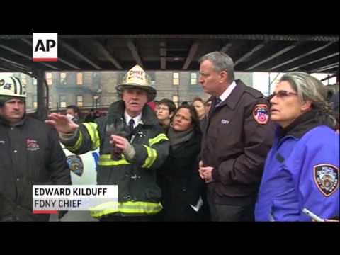 Watch NYC Mayor Visits Harlem Blast Site News Video Video