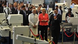 Watch PM Modi & German Chancellor Angela Merkel at Bosch Factory in Bengaluru 2015 Video