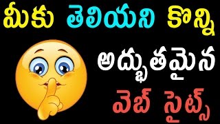 Watch Top Cool Amazing Websites on the Internet Telugu Tech Tuts Video